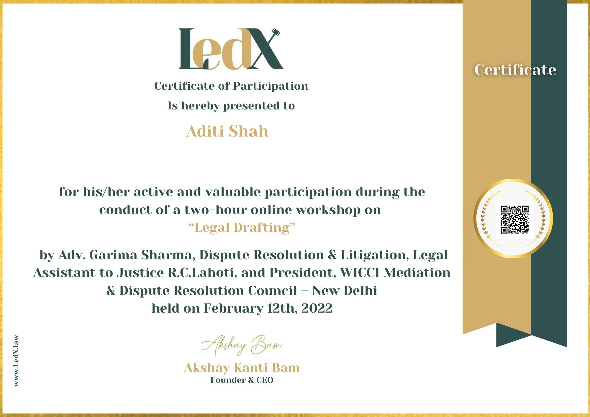 Aditi Shah Final Year Law Student BBA LLB LinkedIn